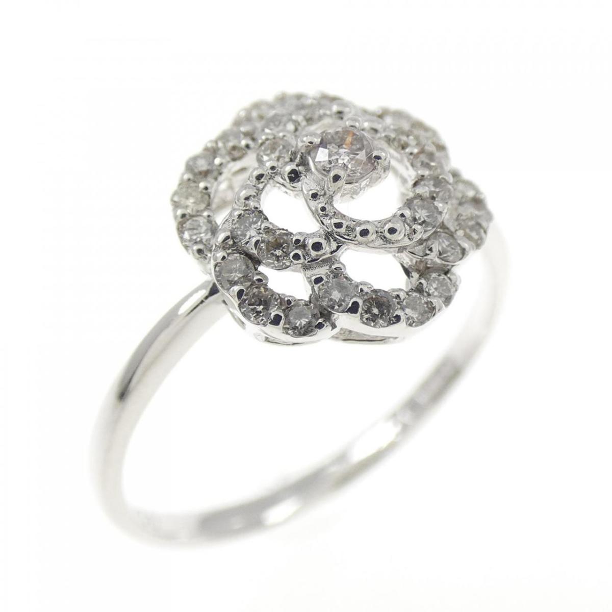K18WG フラワー ダイヤモンド リング 0.03CT【中古】｜KOMEHYO ONLINESTORE 店