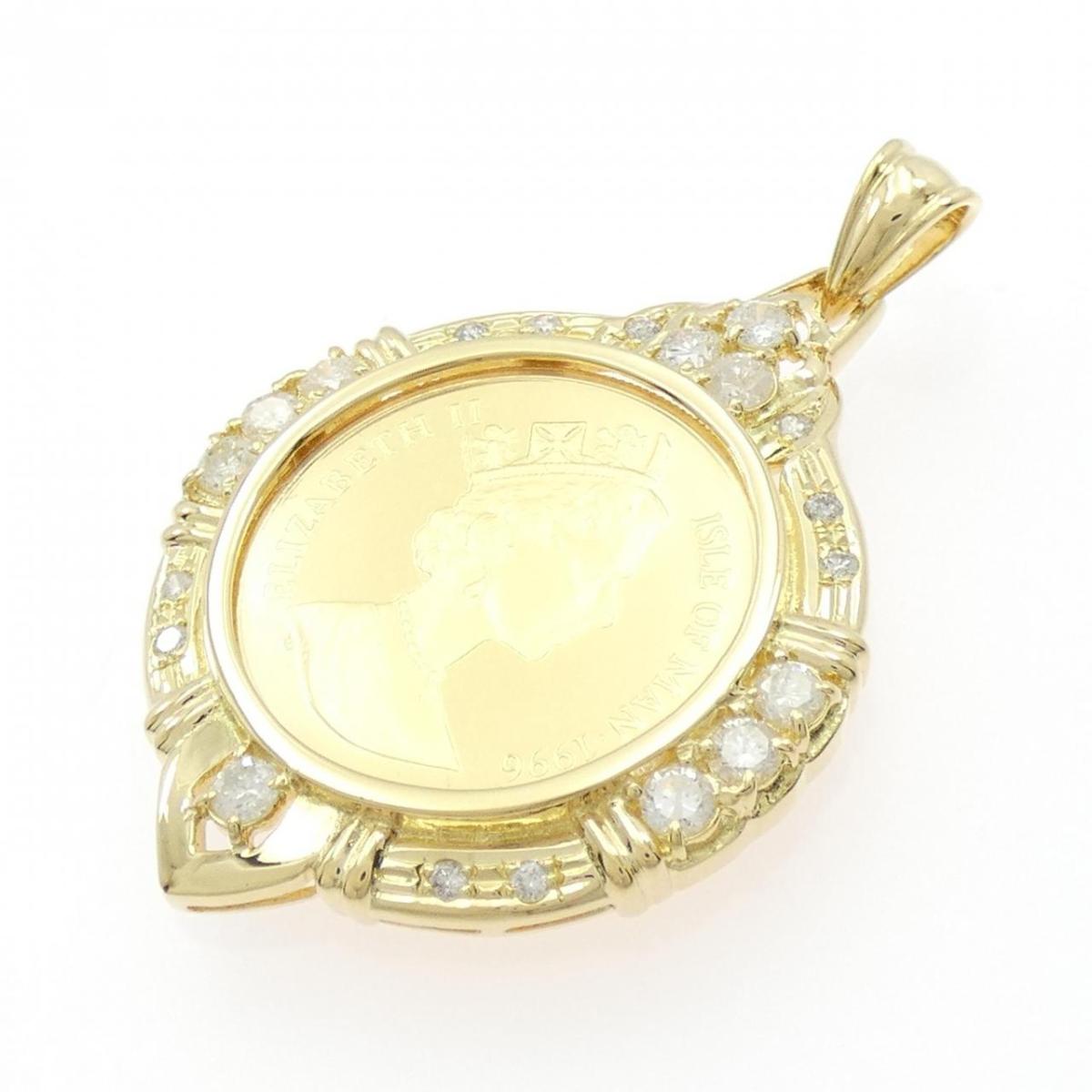 K18YG(枠) ダイヤモンド コイン ペンダント 1.00CT【中古】|KOMEHYO ONLINESTORE 店