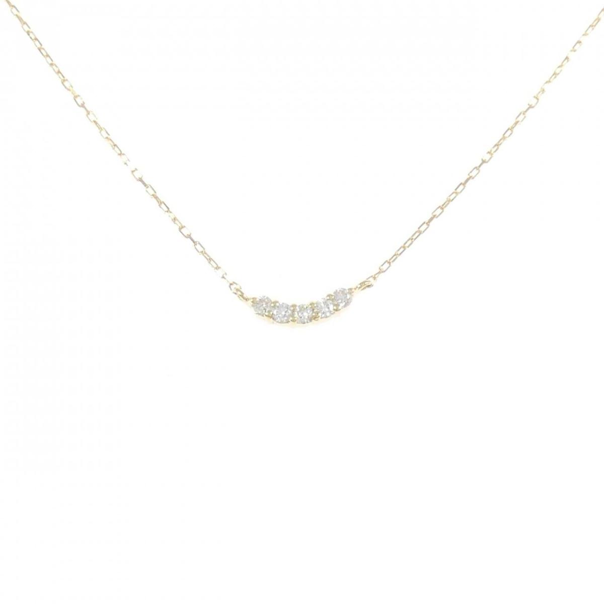 K18YG ダイヤモンド ネックレス 0.06CT【中古】