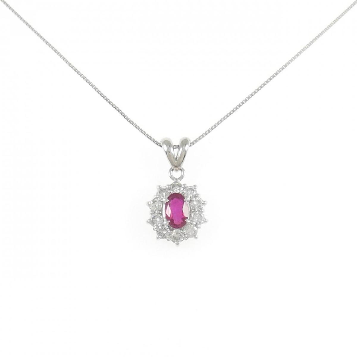 PT900/PT850 ルビー ネックレス 0.43CT【中古】｜KOMEHYO ONLINESTORE 店