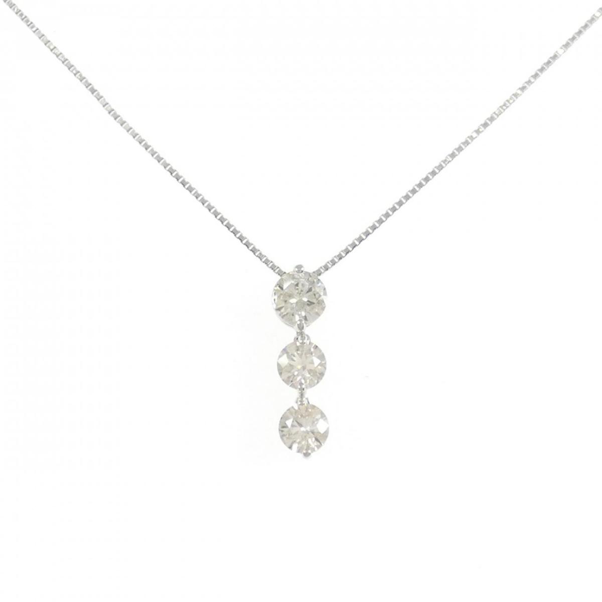 PT900/PT850 スリーストーン ダイヤモンド ネックレス 1.00CT【中古】|KOMEHYO ONLINESTORE 店