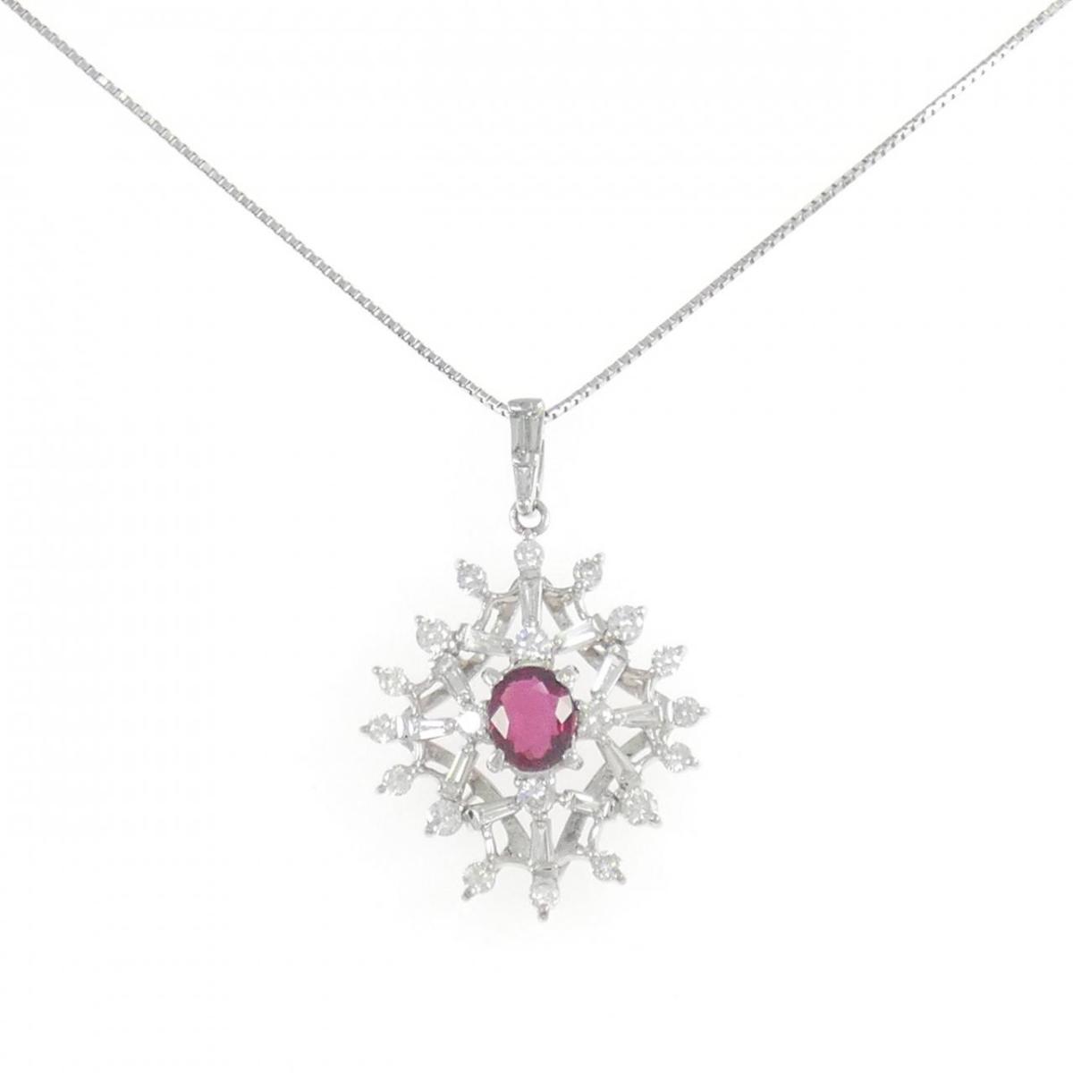 PT900/PT850 ルビー ネックレス 0.697CT【中古】｜KOMEHYO ONLINESTORE 店 115,300円