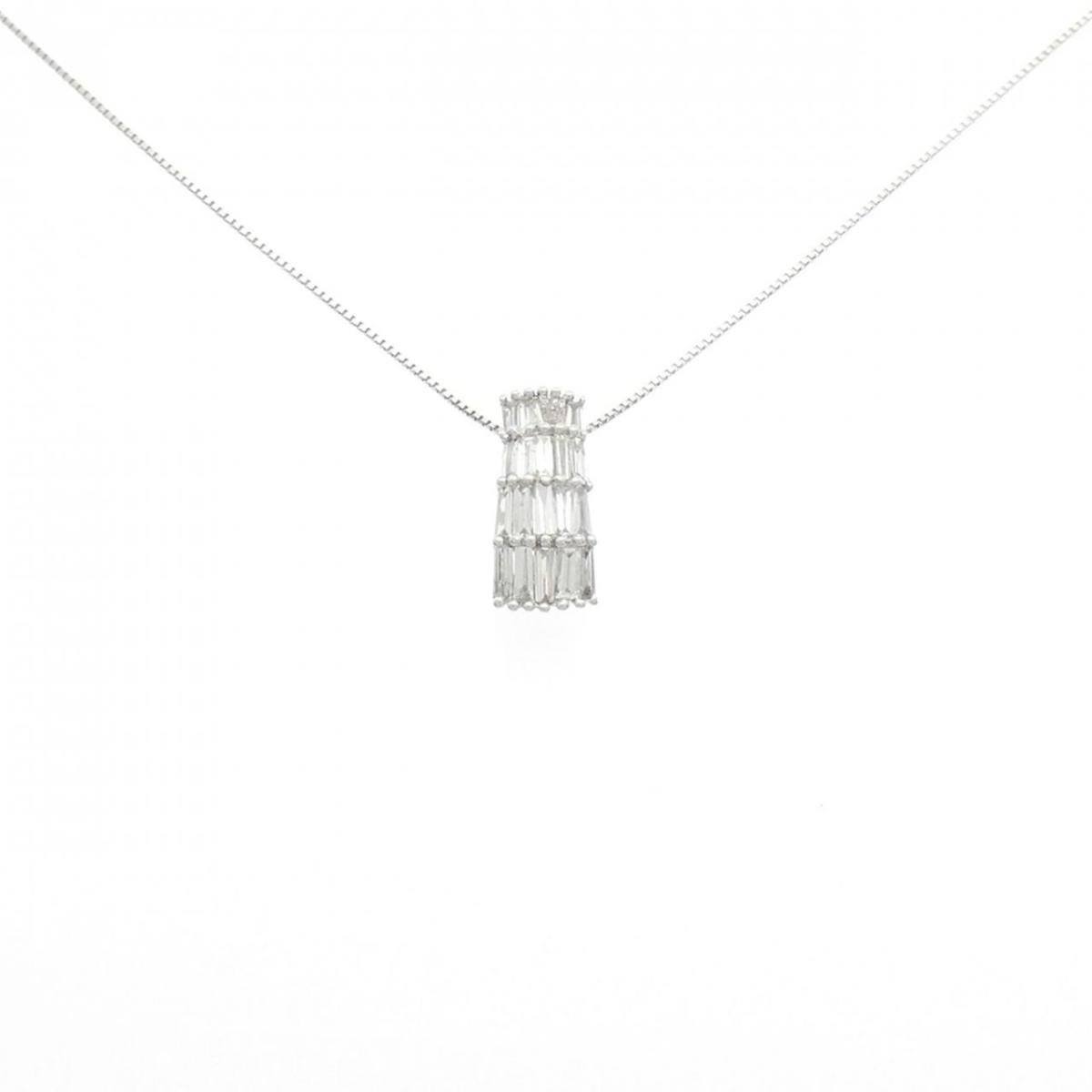 K18WG ダイヤモンド ネックレス 0.38CT【中古】