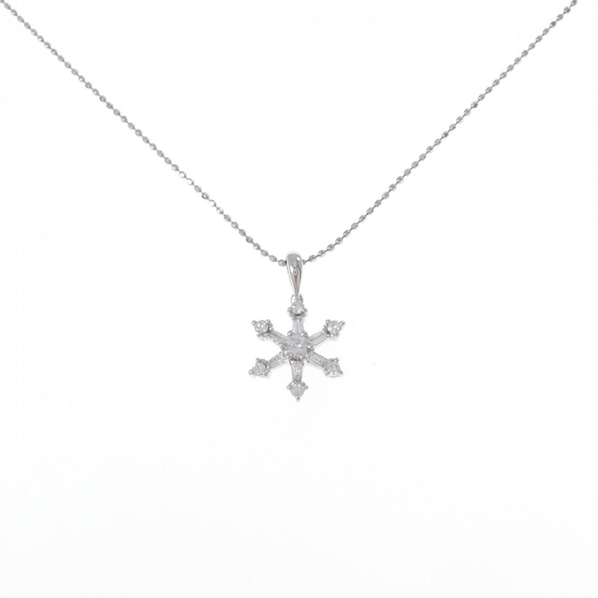 PT900/PT850 スノーフレーク ダイヤモンド ネックレス 0.30CT【中古】|KOMEHYO ONLINESTORE 店