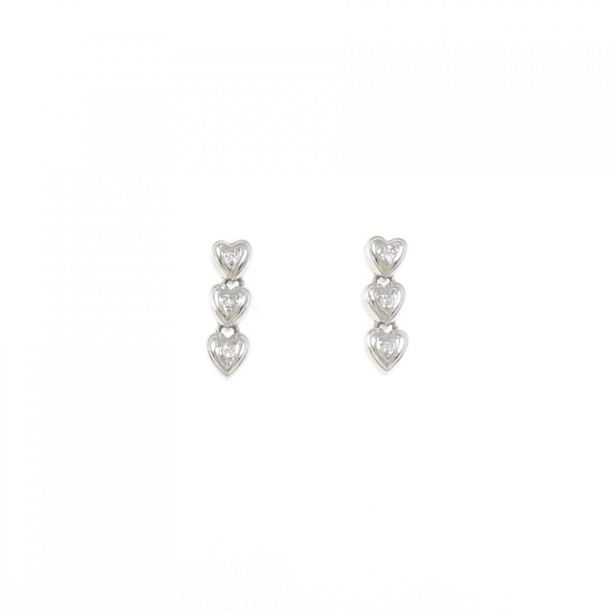 PT/PT900 ハート ダイヤモンド ピアス 0.02CT【中古】|KOMEHYO ONLINESTORE 店