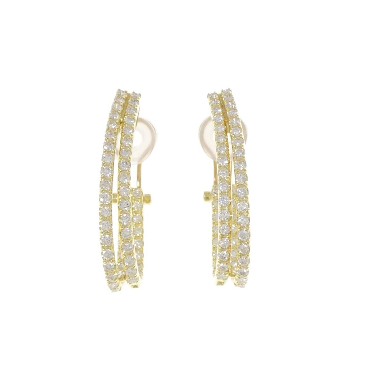 K18YG/* 2WAY ダイヤモンド ピアス/イヤリング 2.00CT【中古】
