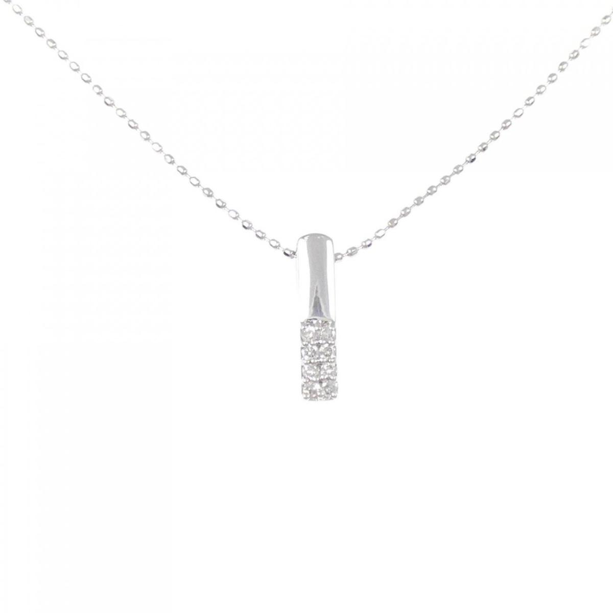 K18WG ダイヤモンド ネックレス 0.07CT【中古】