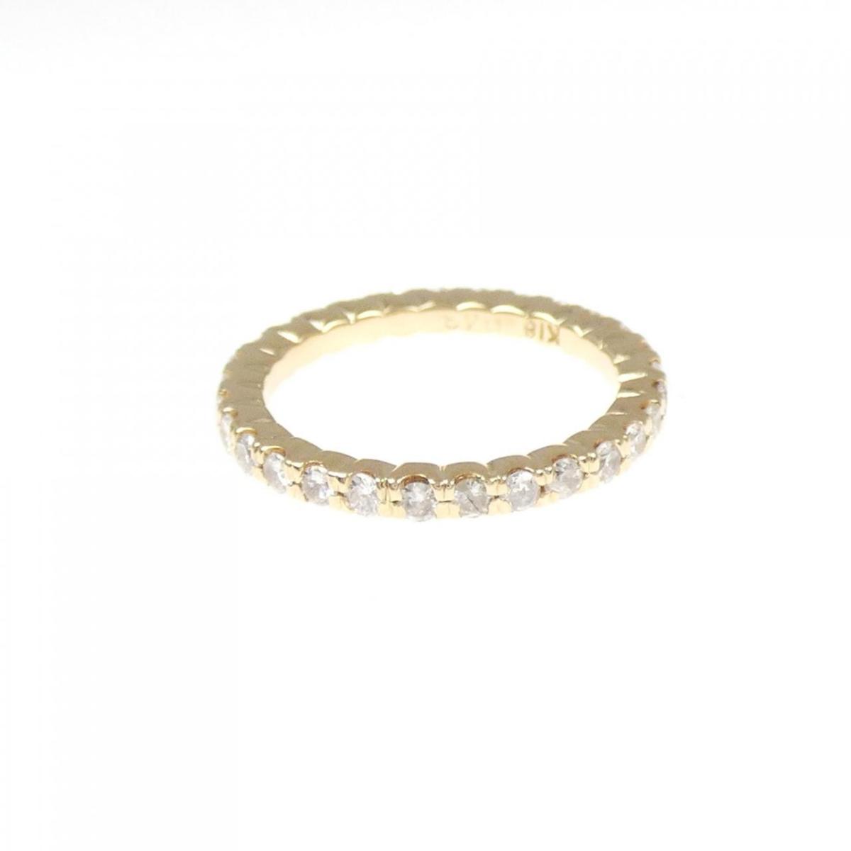 K18YG フルエタニティ ダイヤモンド ピンキー リング 0.43CT【中古】