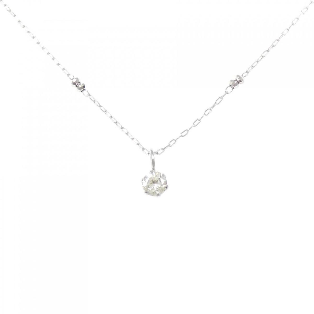K10WG ダイヤモンド ネックレス 0.15CT【中古】