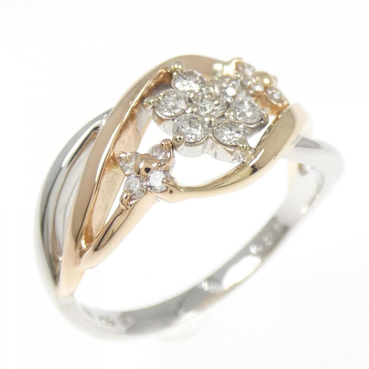 K10スリーカラー フラワー ダイヤモンド リング 0.25CT【中古】｜KOMEHYO ONLINESTORE 店