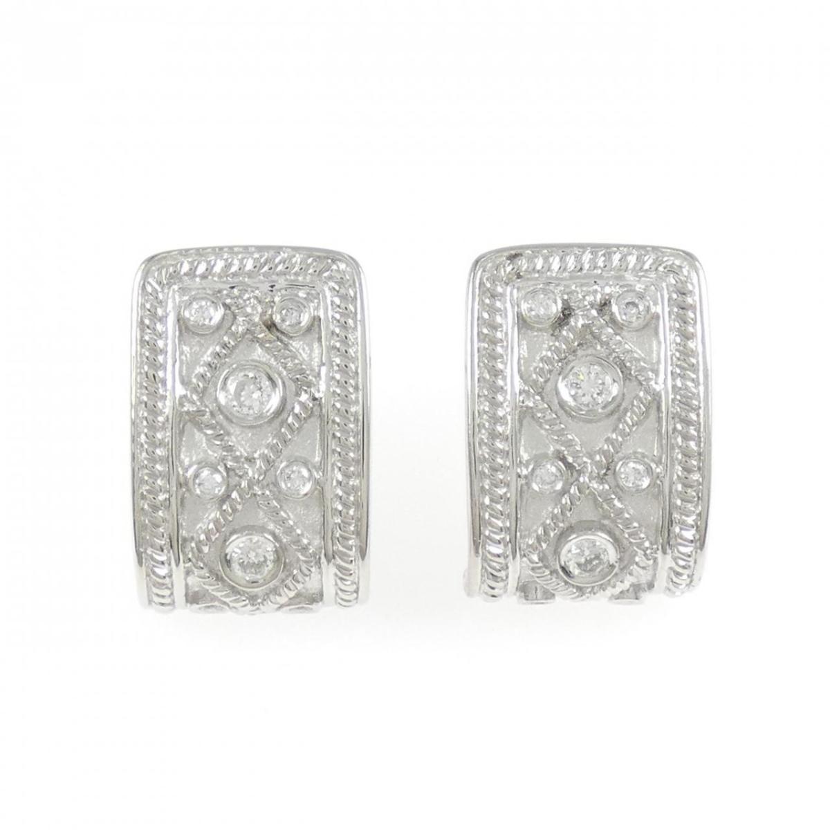 PT900 ダイヤモンド ピアス 0.35CT【中古】