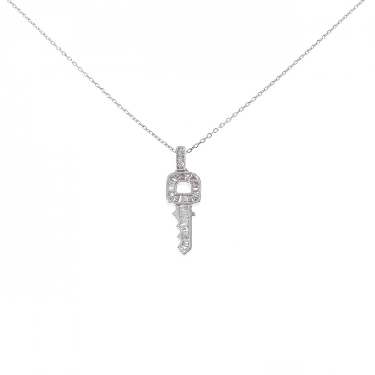 K18WG キー ダイヤモンド ネックレス 0.25CT【中古】|KOMEHYO ONLINESTORE 店