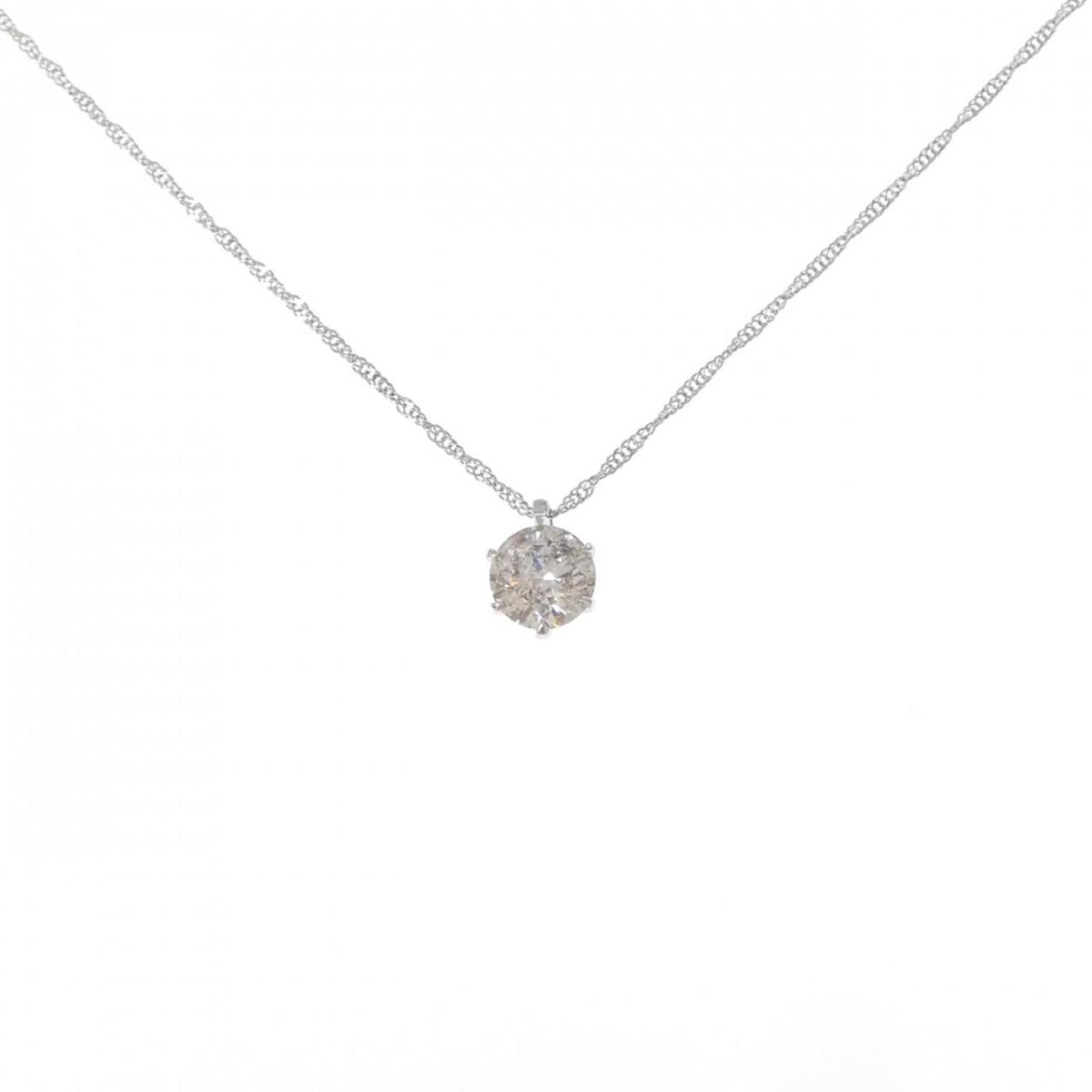 PT1000 ソリティア ダイヤモンド ネックレス 0.848CT【中古】