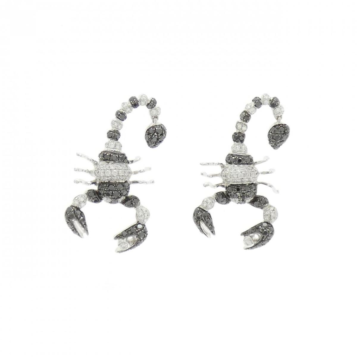 K18WG サソリ ダイヤモンド ピアス 0.36CT【中古】 125,300円