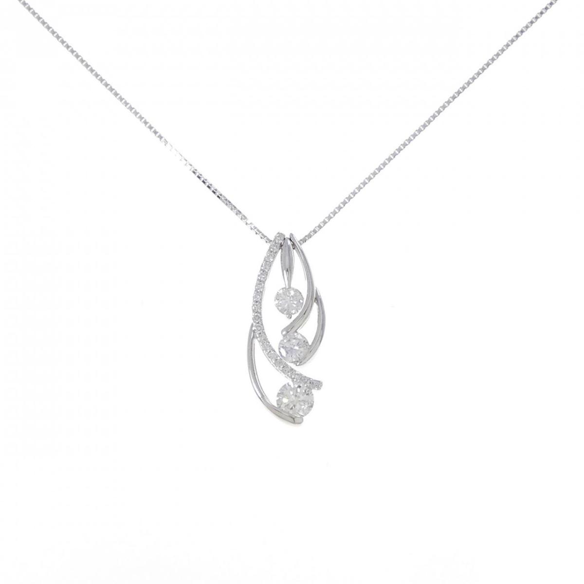 K18WG 2WAY ダイヤモンド ネックレス 1.00CT【中古】