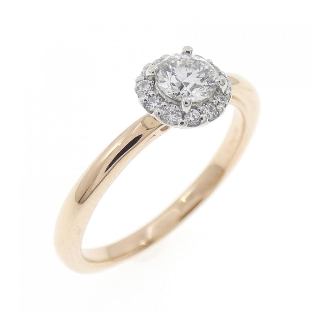 PT950/K18PG ダイヤモンド リング 0.241CT【中古】