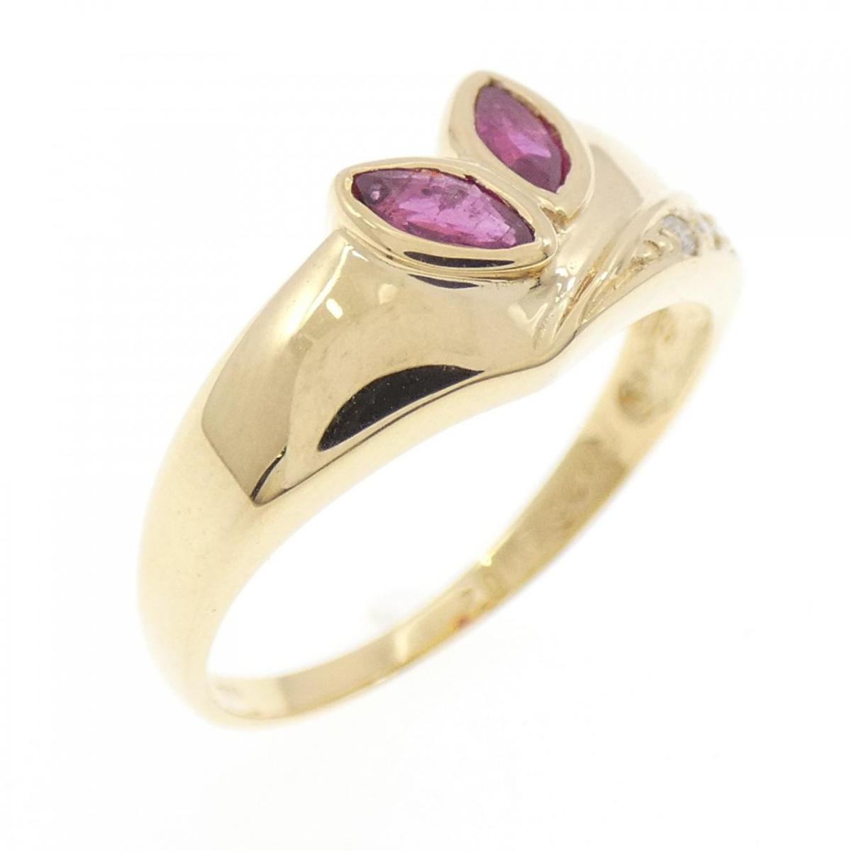 K18YG ルビー リング 0.25CT【中古】