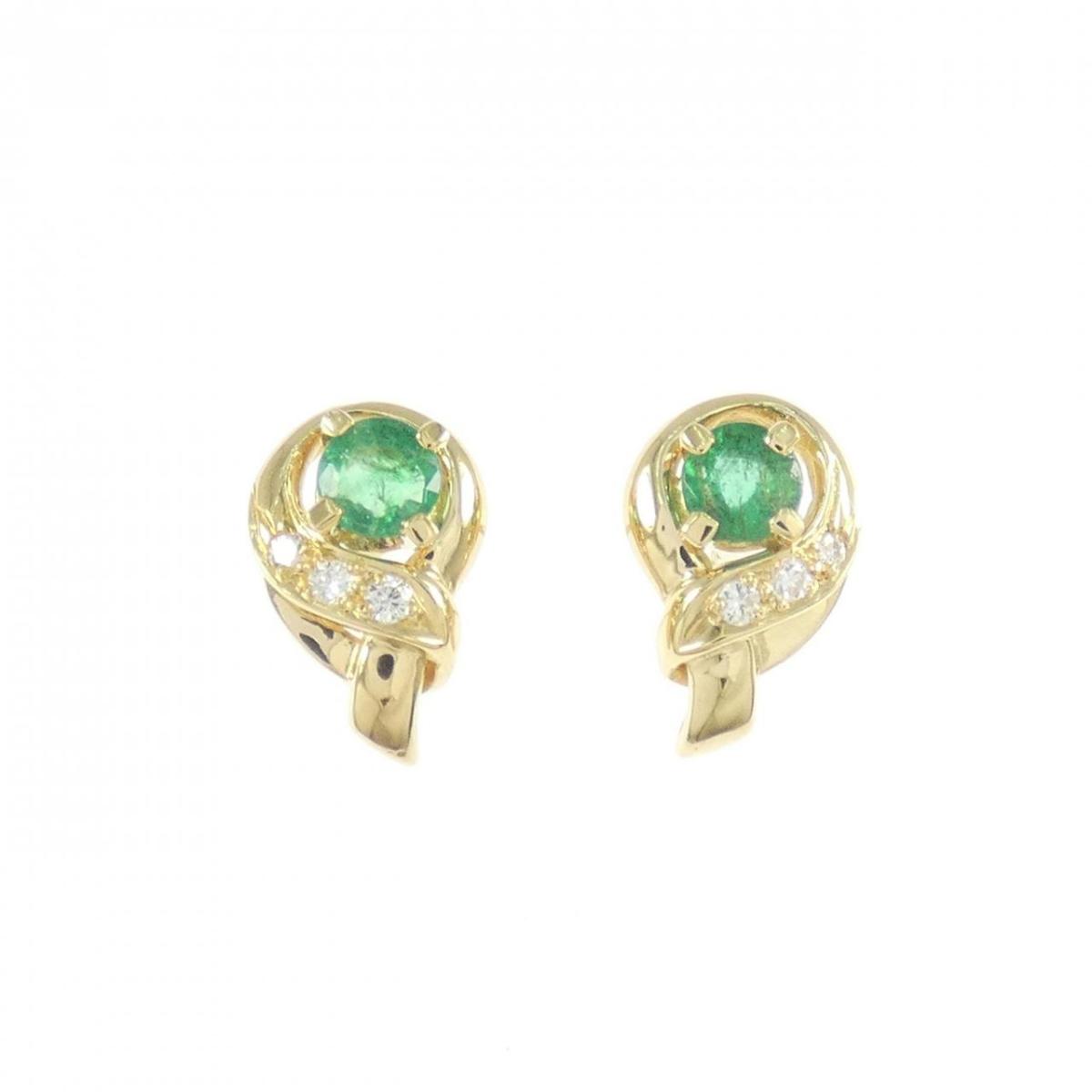 K18YG エメラルド ピアス 0.43CT【中古】
