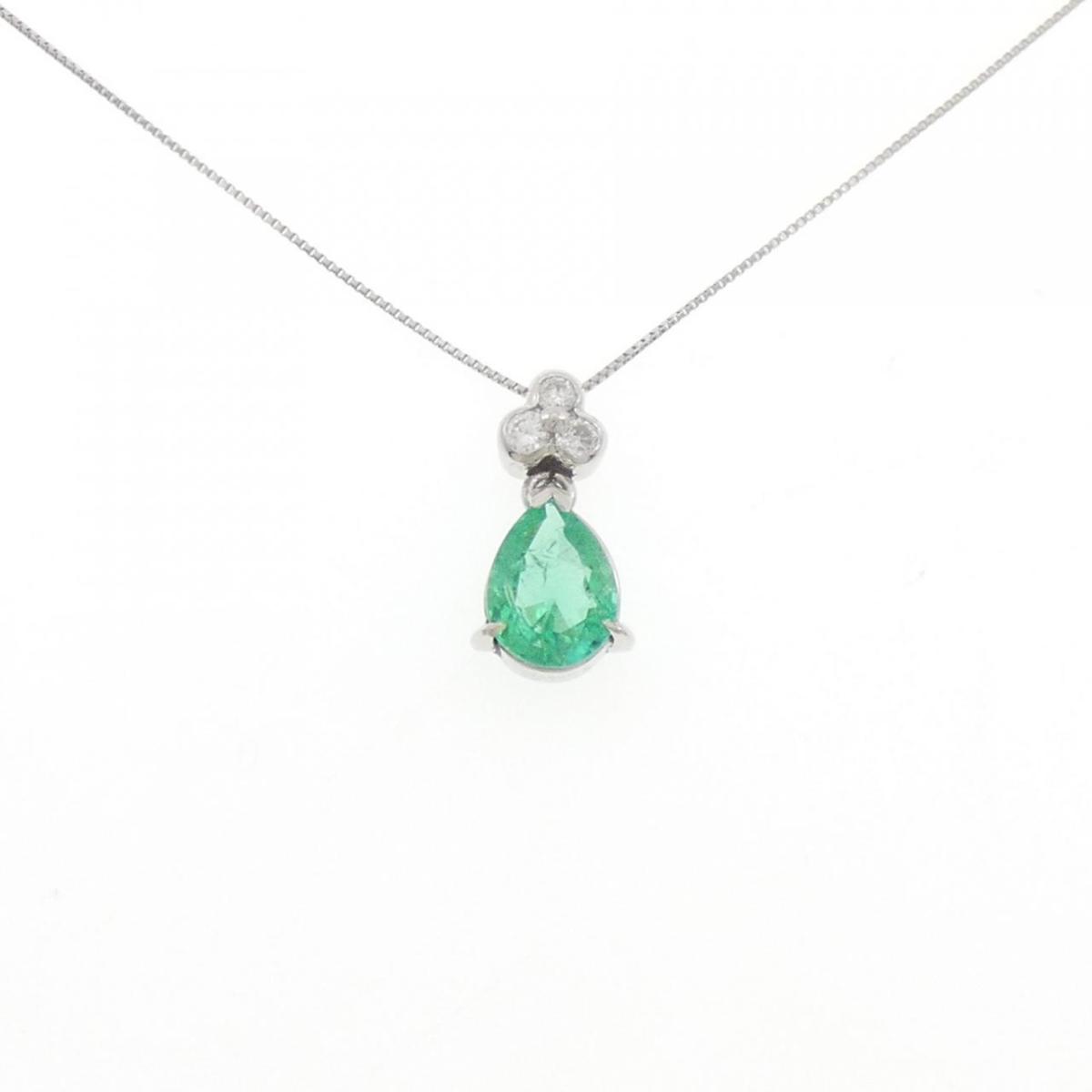 PT900/PT850 エメラルド ネックレス 1.55CT【中古】