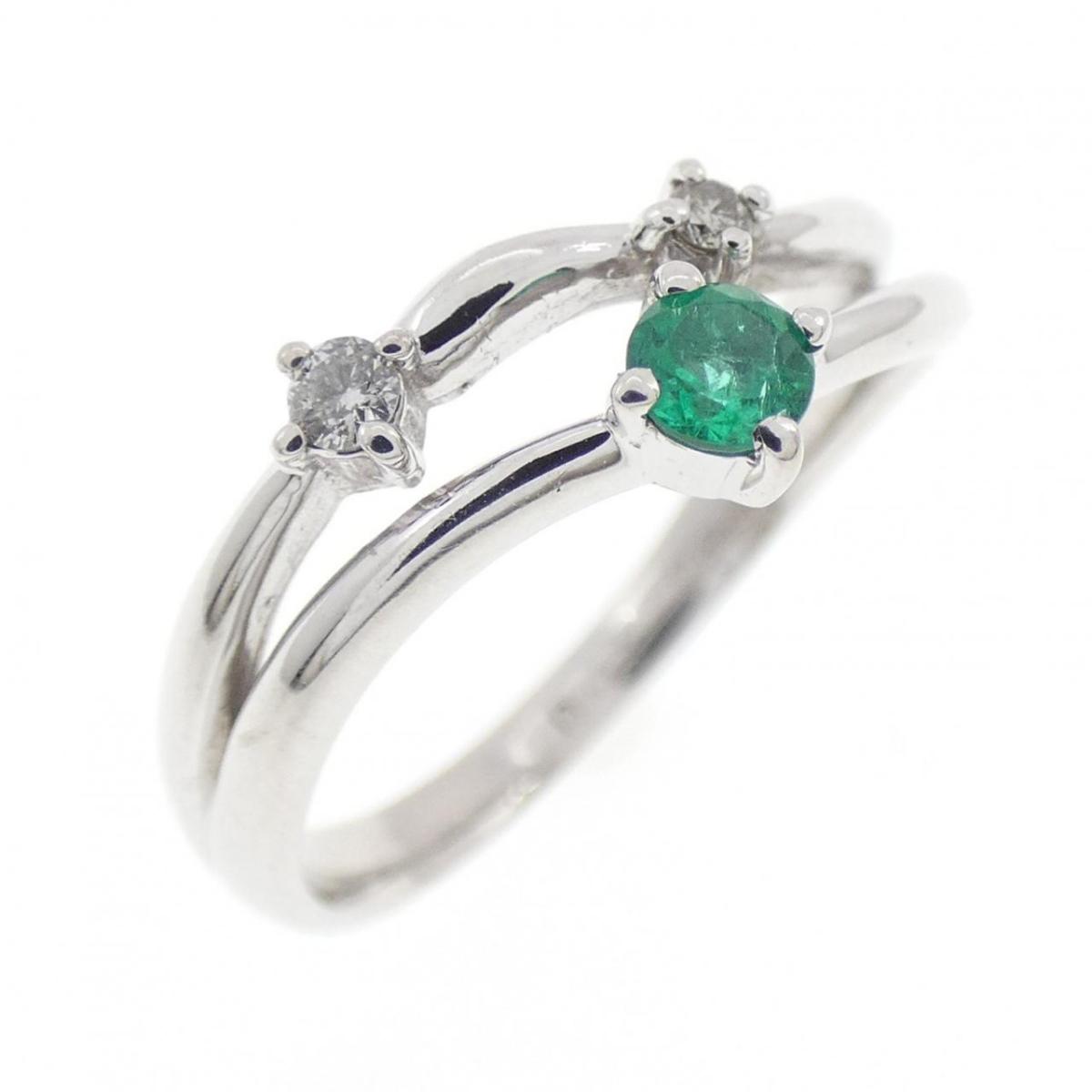 K18WG エメラルド リング 0.11CT【中古】
