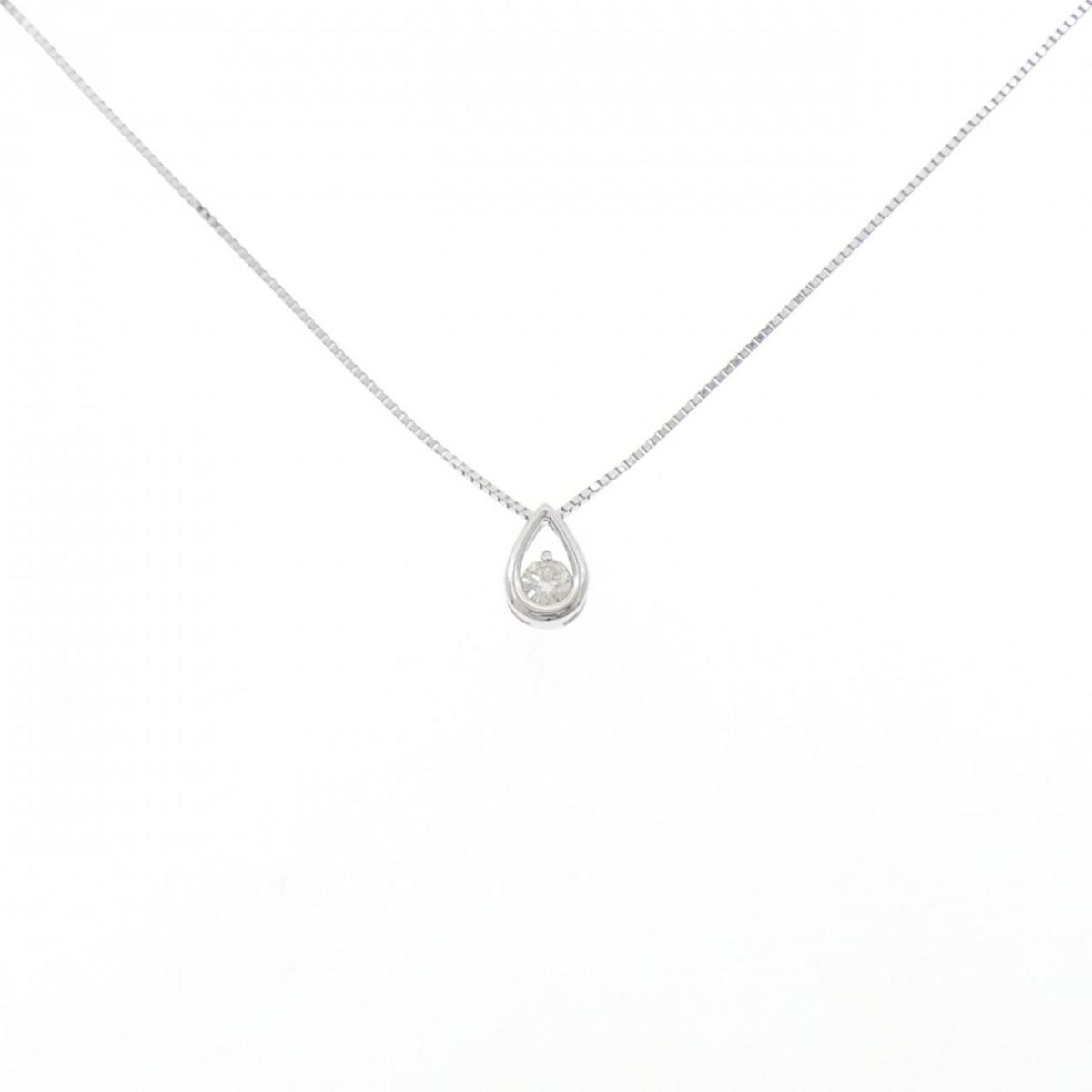 K10WG ダイヤモンド ネックレス 0.07CT【中古】