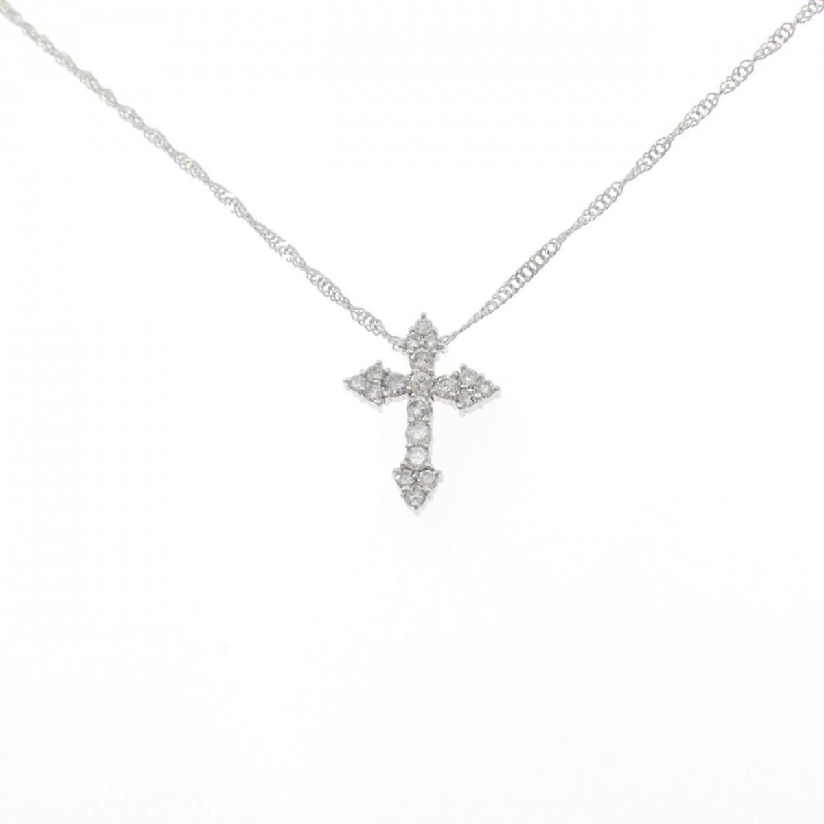 PT1000 クロス ダイヤモンド ネックレス 0.50CT【中古】