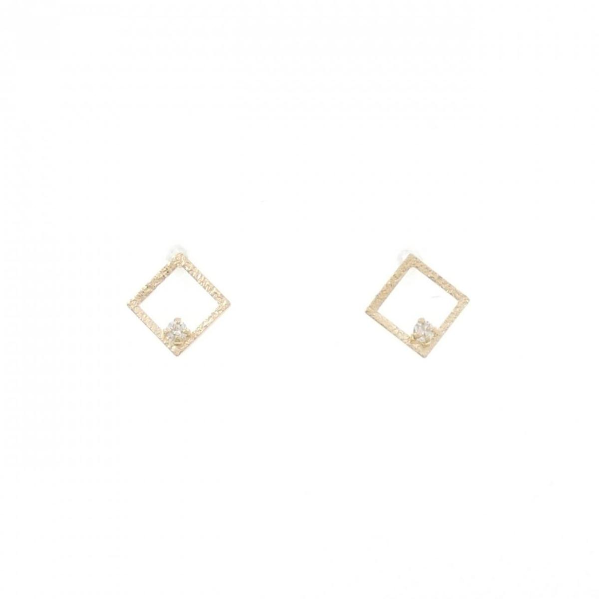 【新品】K10YG ダイヤモンド ピアス 0.024CT【新品】