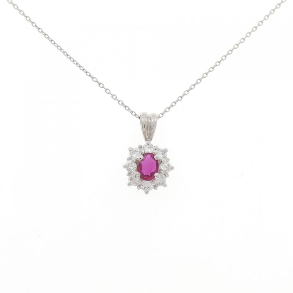 PT900/PT850 ルビー ネックレス 0.35CT【中古】｜KOMEHYO ONLINESTORE 店