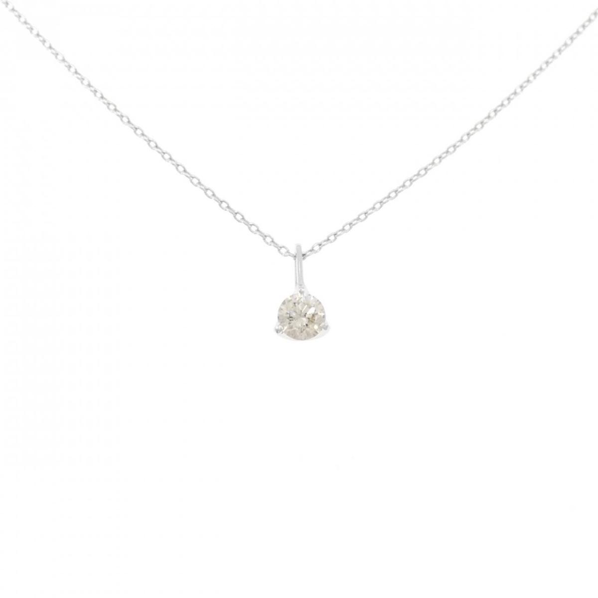 K18WG ソリティア ダイヤモンド ネックレス 0.30CT【中古】
