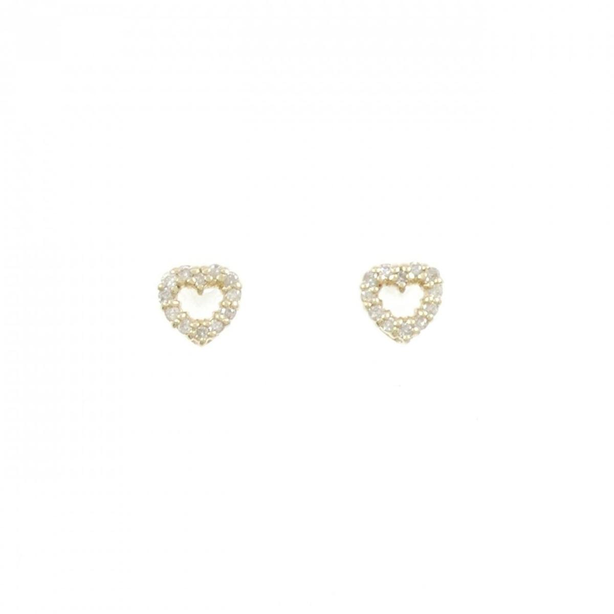 K10YG ハート ダイヤモンド ピアス 0.14CT【中古】|KOMEHYO ONLINESTORE 店