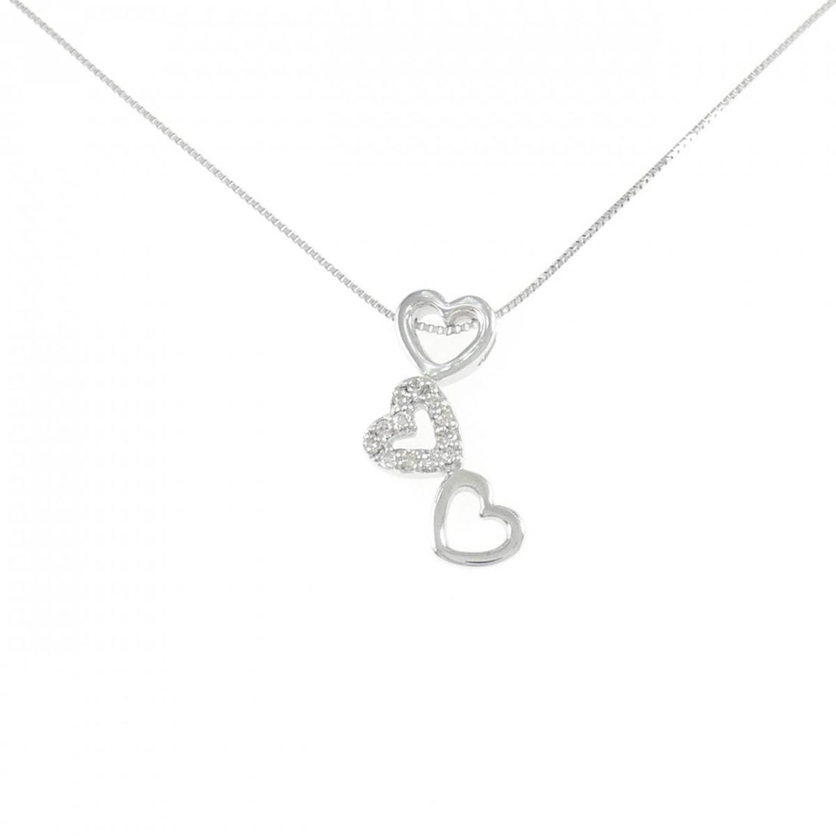 K18WG ハート ダイヤモンド ネックレス 0.08CT【中古】|KOMEHYO ONLINESTORE 店
