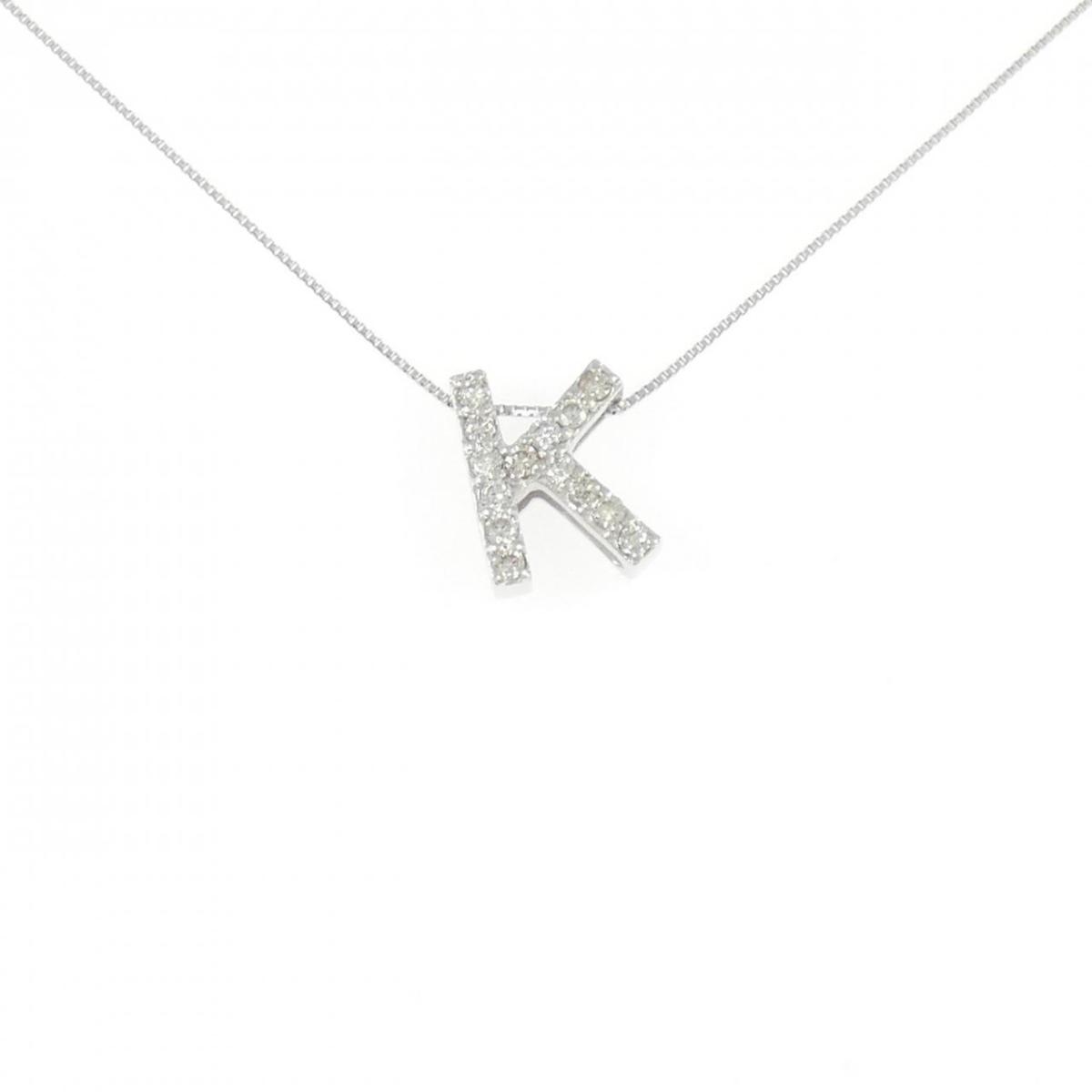 K18WG イニシャルK ダイヤモンド ネックレス 0.28CT【中古】｜KOMEHYO ONLINESTORE 店