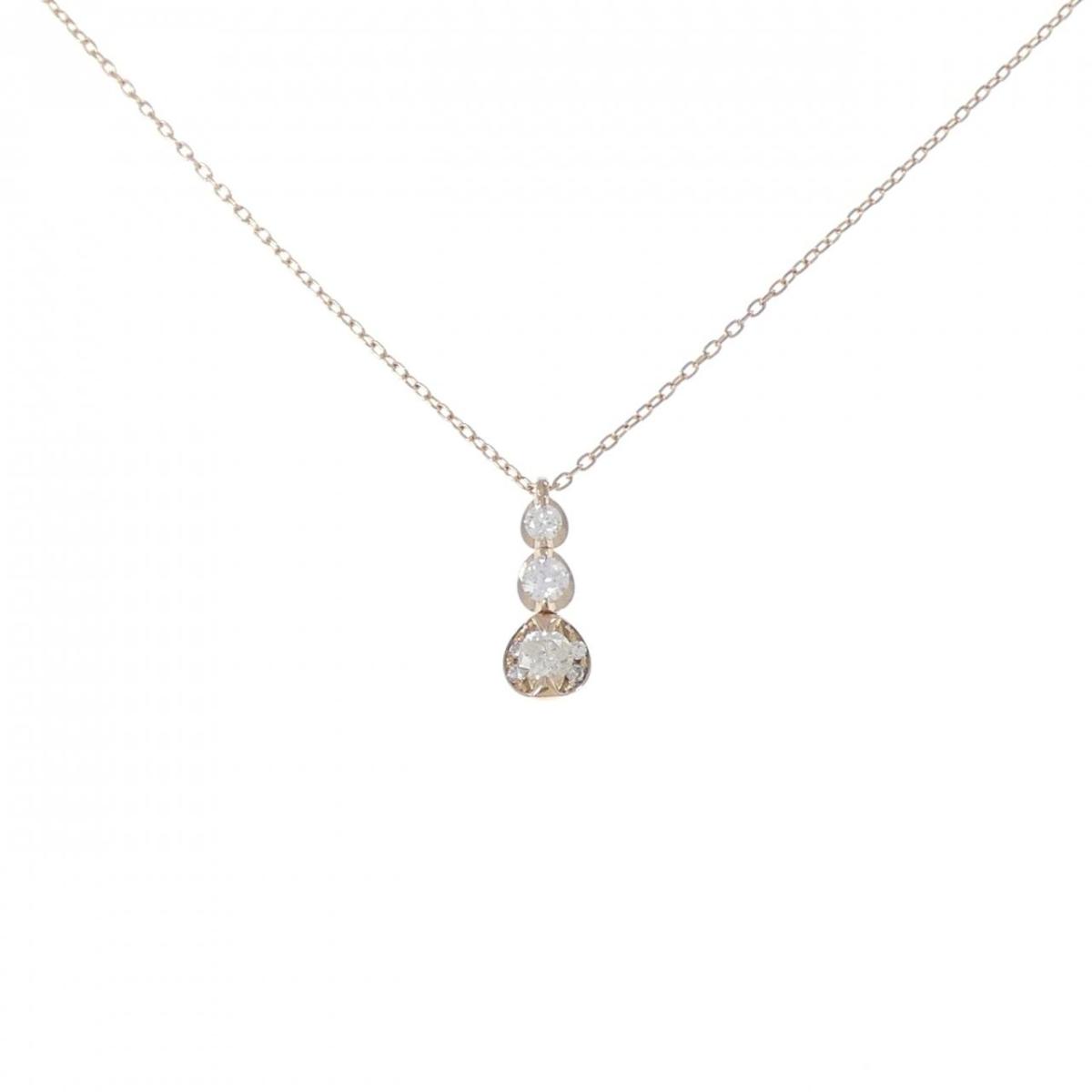 K18PG ダイヤモンド ネックレス 0.19CT【中古】 48,360円