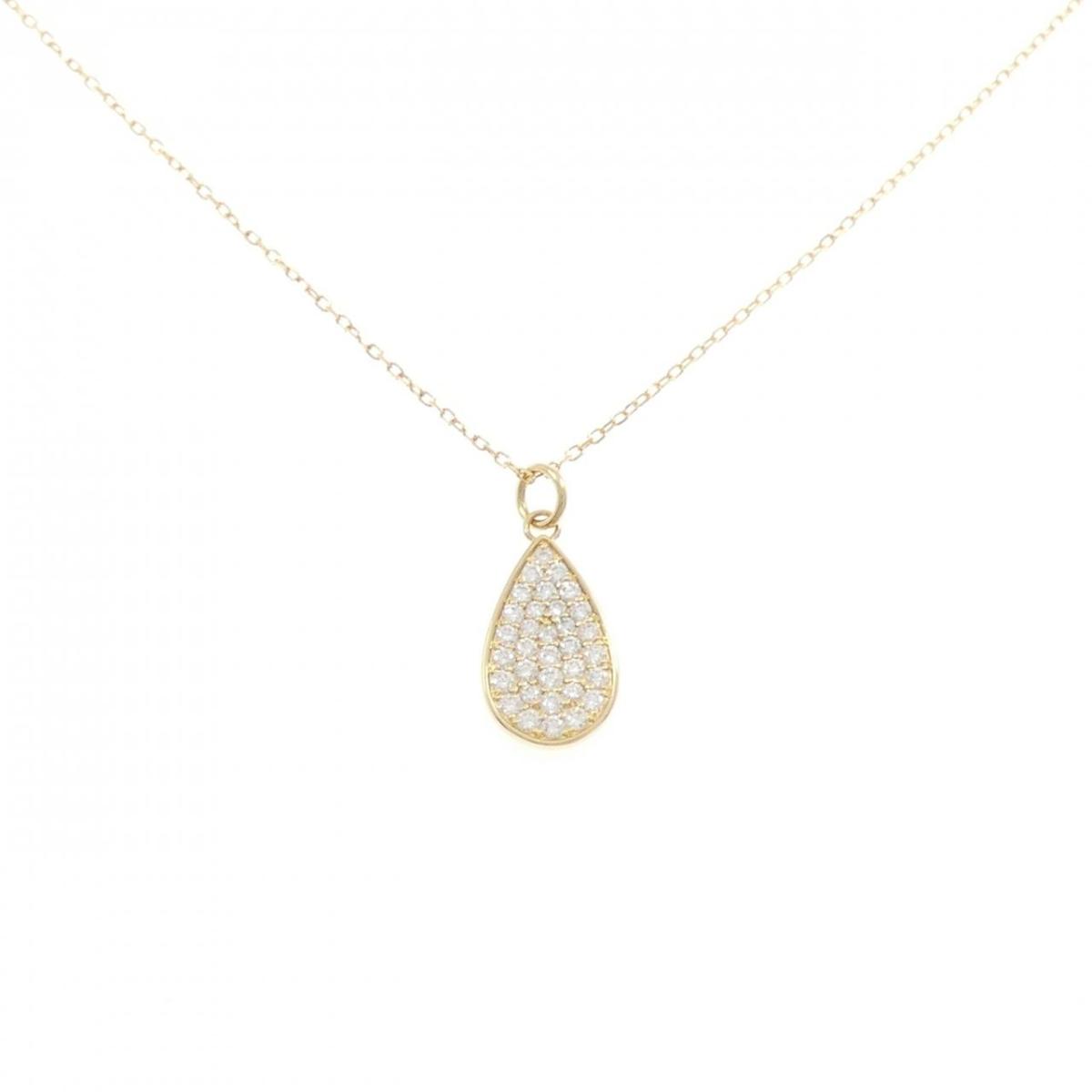 K18YG パヴェ ダイヤモンド ネックレス 0.37CT【中古】