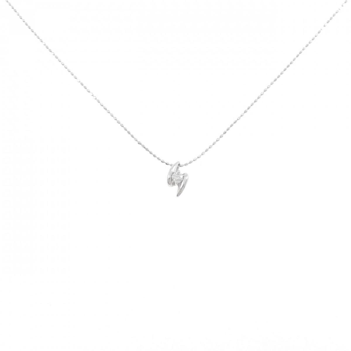 K14WG ダイヤモンド ネックレス 0.07CT【中古】