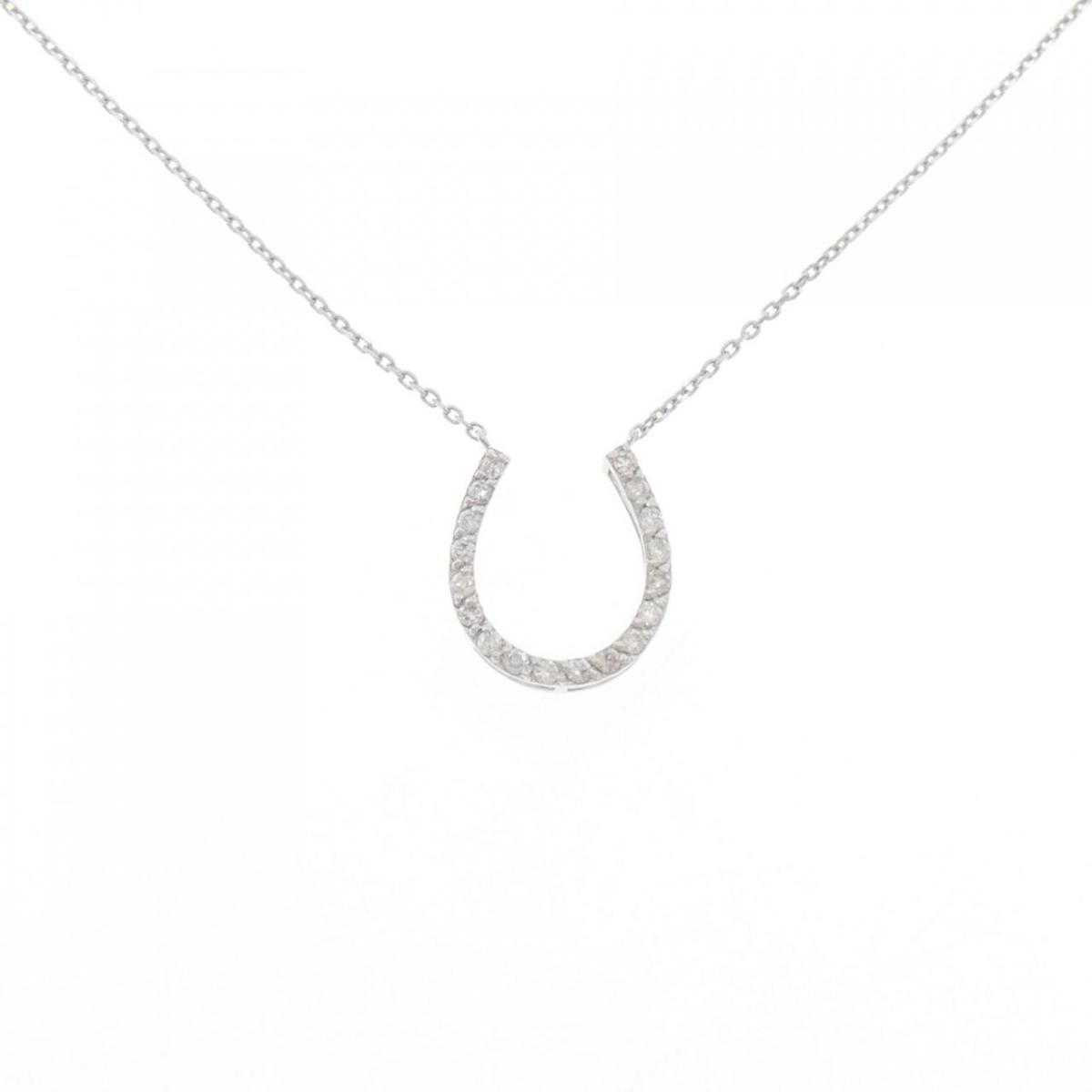 K18WG ホースシュー ダイヤモンド ネックレス 0.14CT【中古】|KOMEHYO ONLINESTORE 店