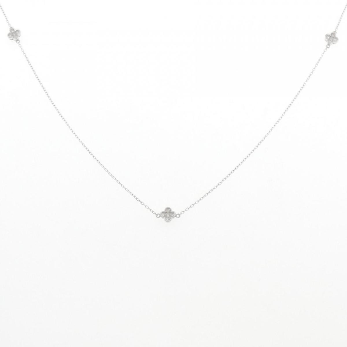 K18WG フラワー ダイヤモンド ネックレス 0.50CT【中古】|KOMEHYO ONLINESTORE 店