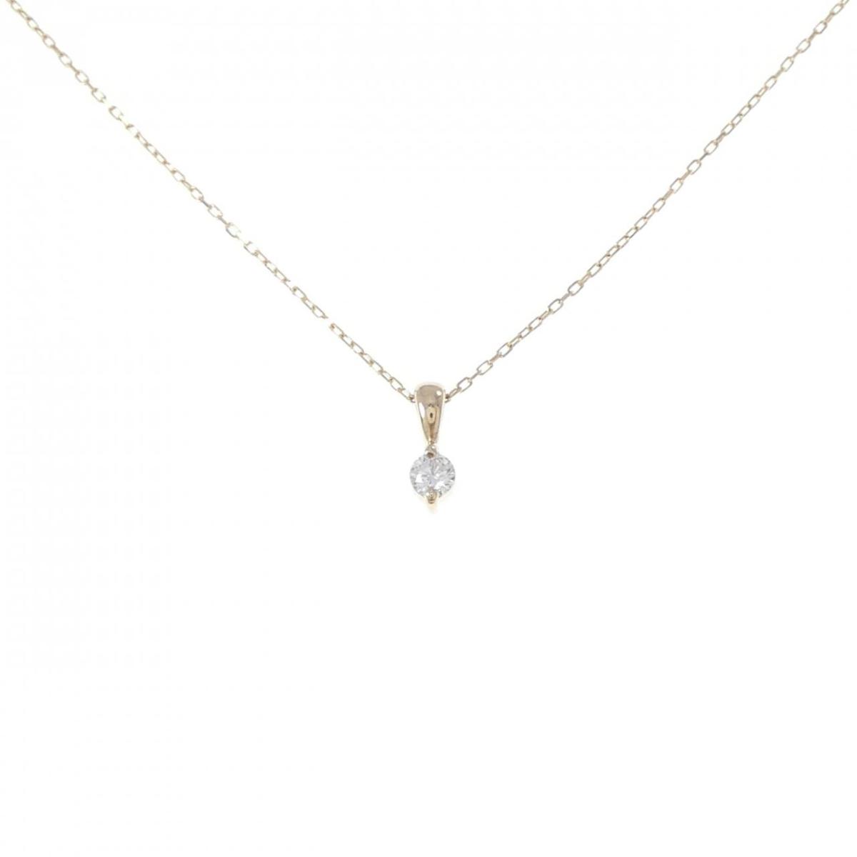 K10YG ダイヤモンド ネックレス 0.065CT【中古】