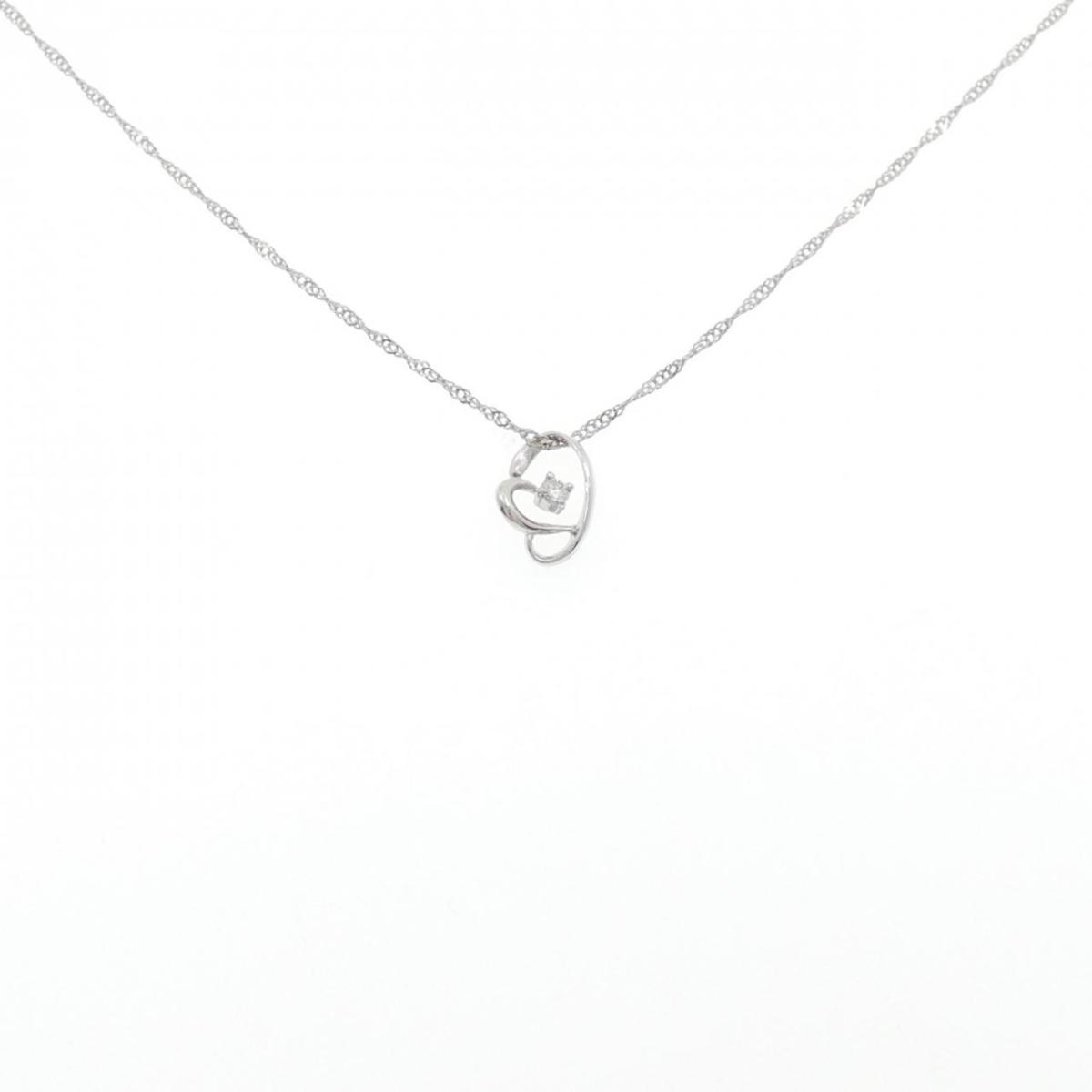 PT900/PT850 ダイヤモンド ネックレス 0.03CT【中古】