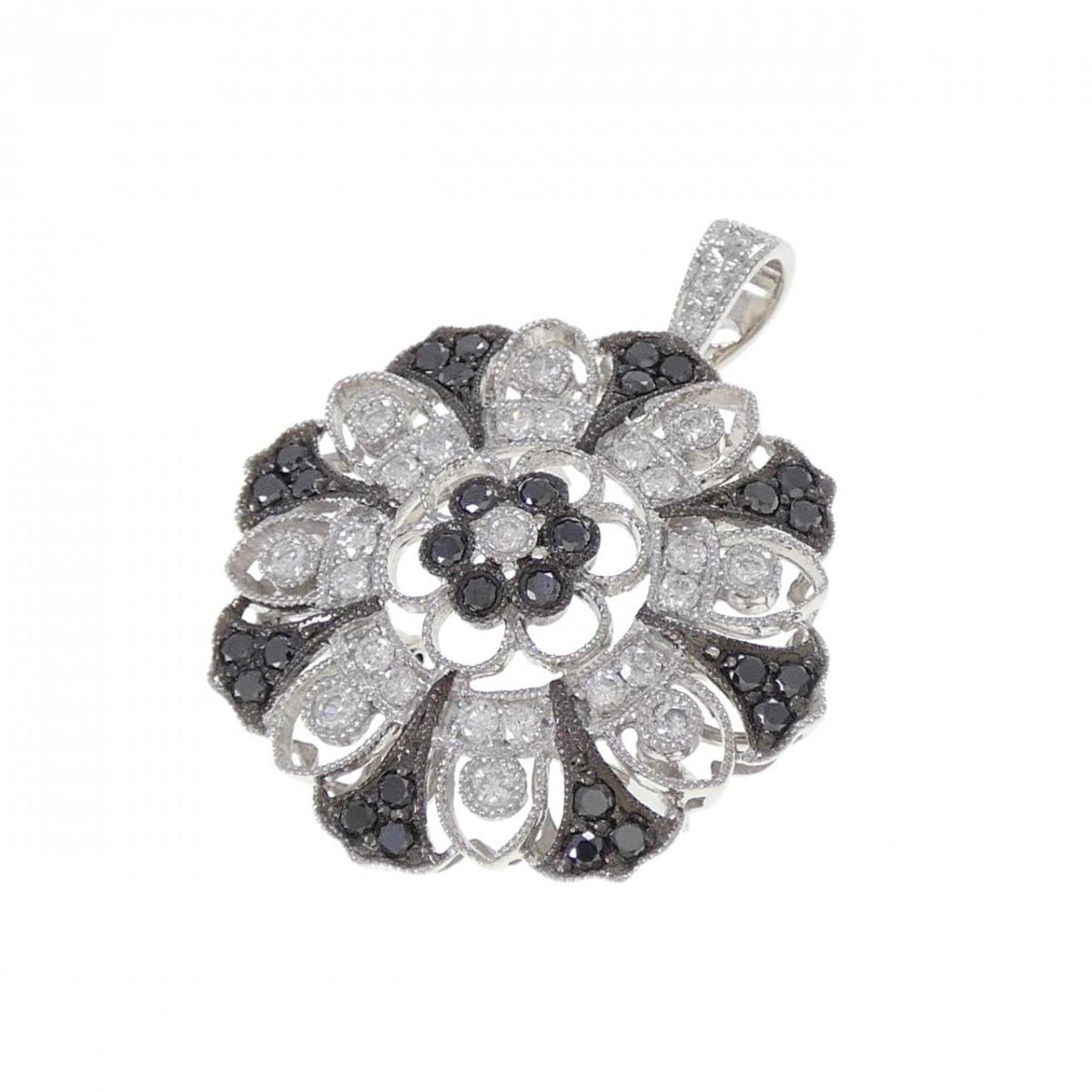 K18WG/K18BG ダイヤモンド ブローチ 0.37CT【中古】