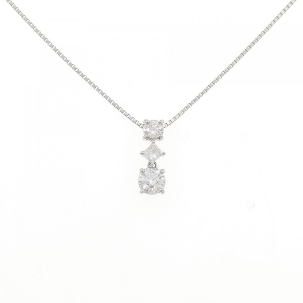 PT900/PT850 ダイヤモンド ネックレス 0.322CT【中古】
