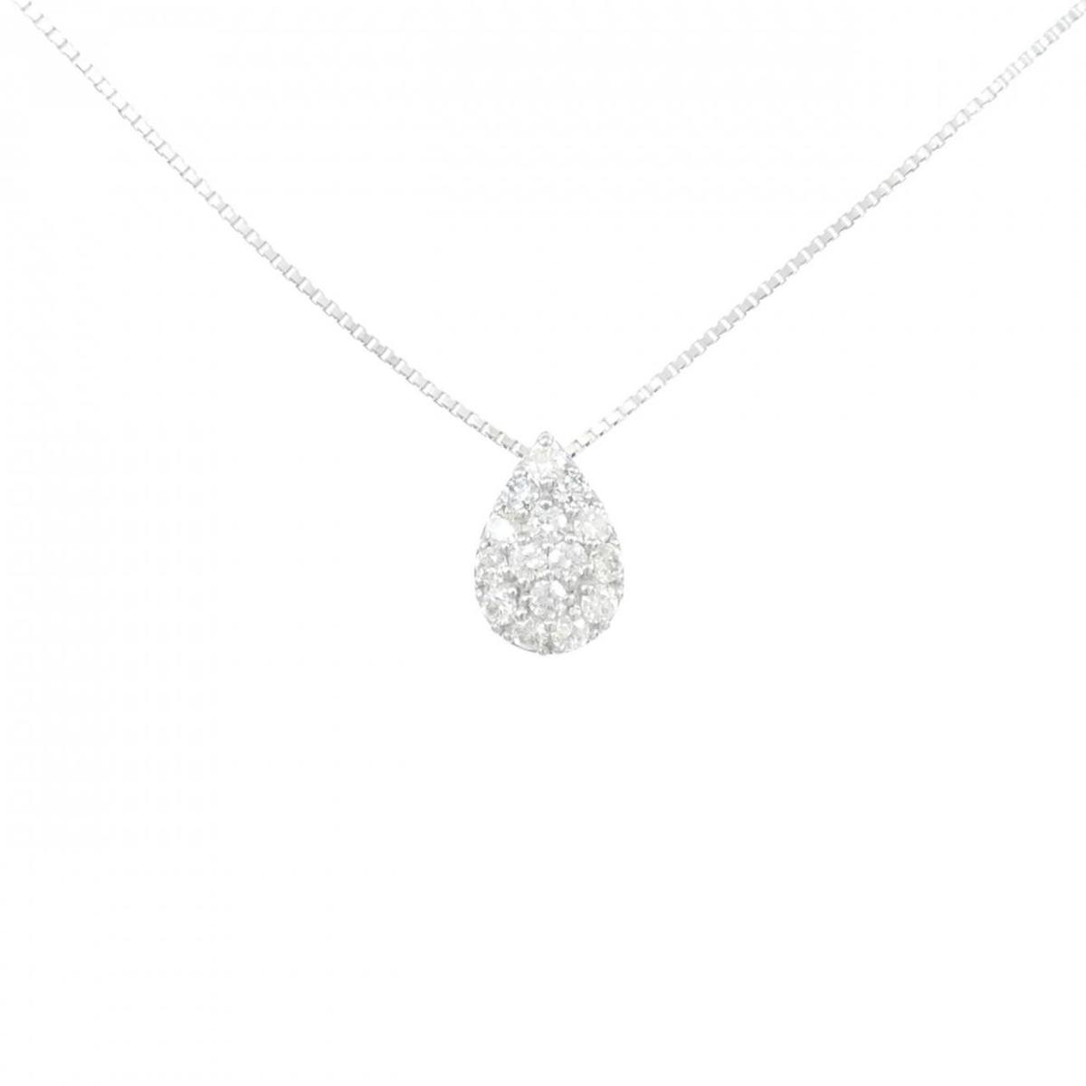 K18WG パヴェ ダイヤモンド ネックレス 0.3CT【中古】