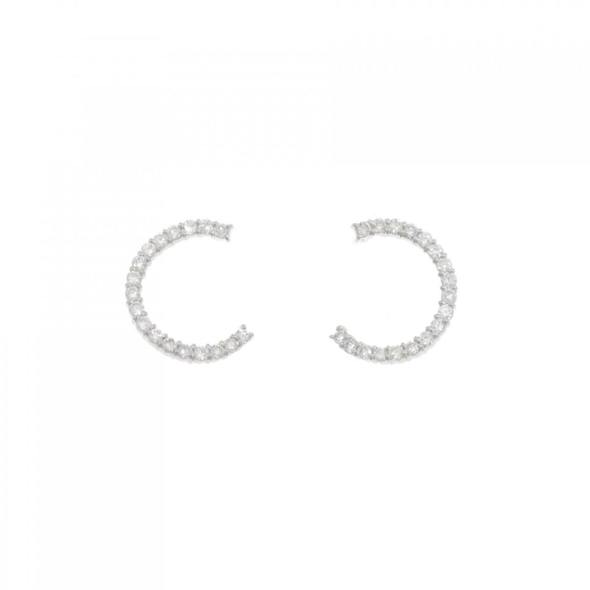 PT900 ダイヤモンド ピアス 0.50CT【中古】