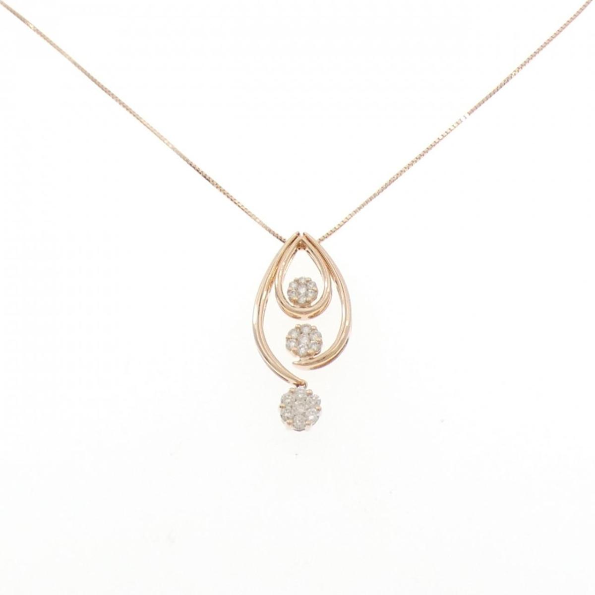 K18PG 2WAY ダイヤモンド ネックレス 0.50CT【中古】