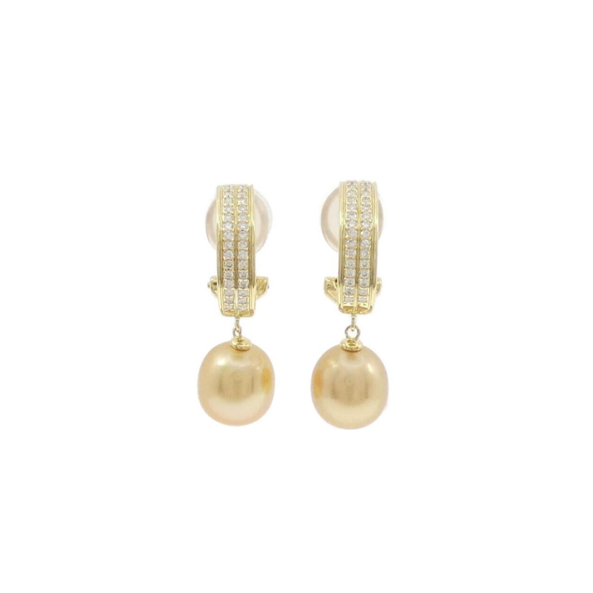 K18YG 白蝶パール ピアス 9.4mm【中古】
