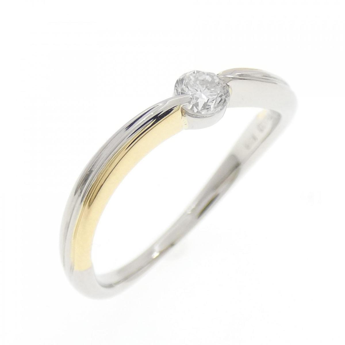 PT900/K18YG ダイヤモンド リング 0.20CT【中古】