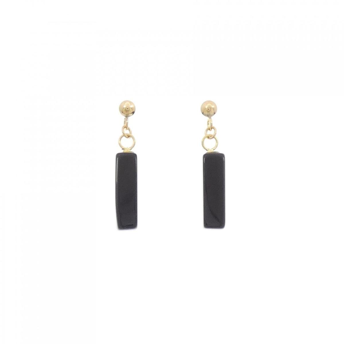 K18YG オニキス ピアス【中古】 10,472円
