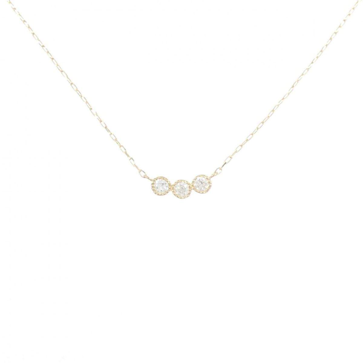 【リメイク】K18YG スリーストーン ダイヤモンド ネックレス 0.10CT【中古】｜KOMEHYO ONLINESTORE 店 36,140円