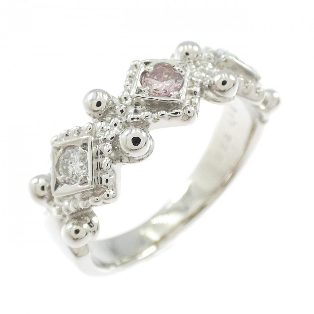 PT900 ピンクダイヤモンド リング 0.08CT【中古】