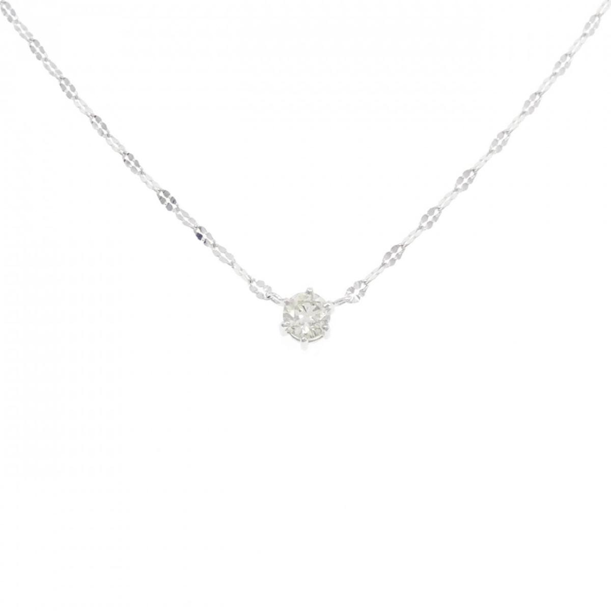 K18WG ソリティア ダイヤモンド ネックレス 0.305CT【中古】